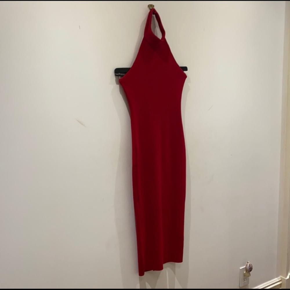 olivaceous turtle neck dress